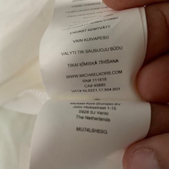 Michael Kors S White Eyelet Top Cap Sleeves Lined Feminine Summer - Picture 9 of 9